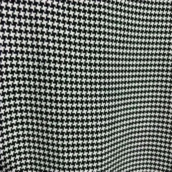 Zoe By Rachel Zoe Front Zip Black White Houndstooth Dress Size 12 Flutter Sleeve - Picture 6 of 8